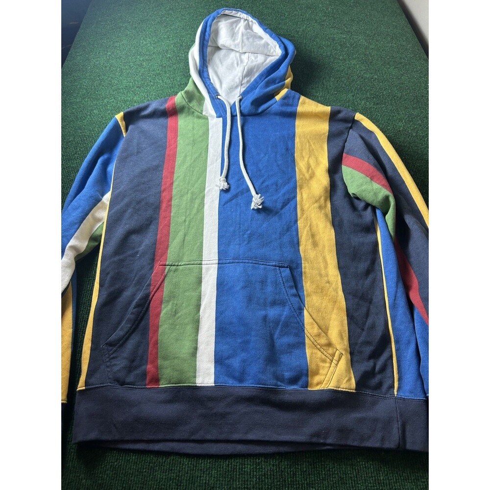 Black Jack 1999 Hoodie Mens L Multicolor Striped Colorblock Pullover Y2K Retro